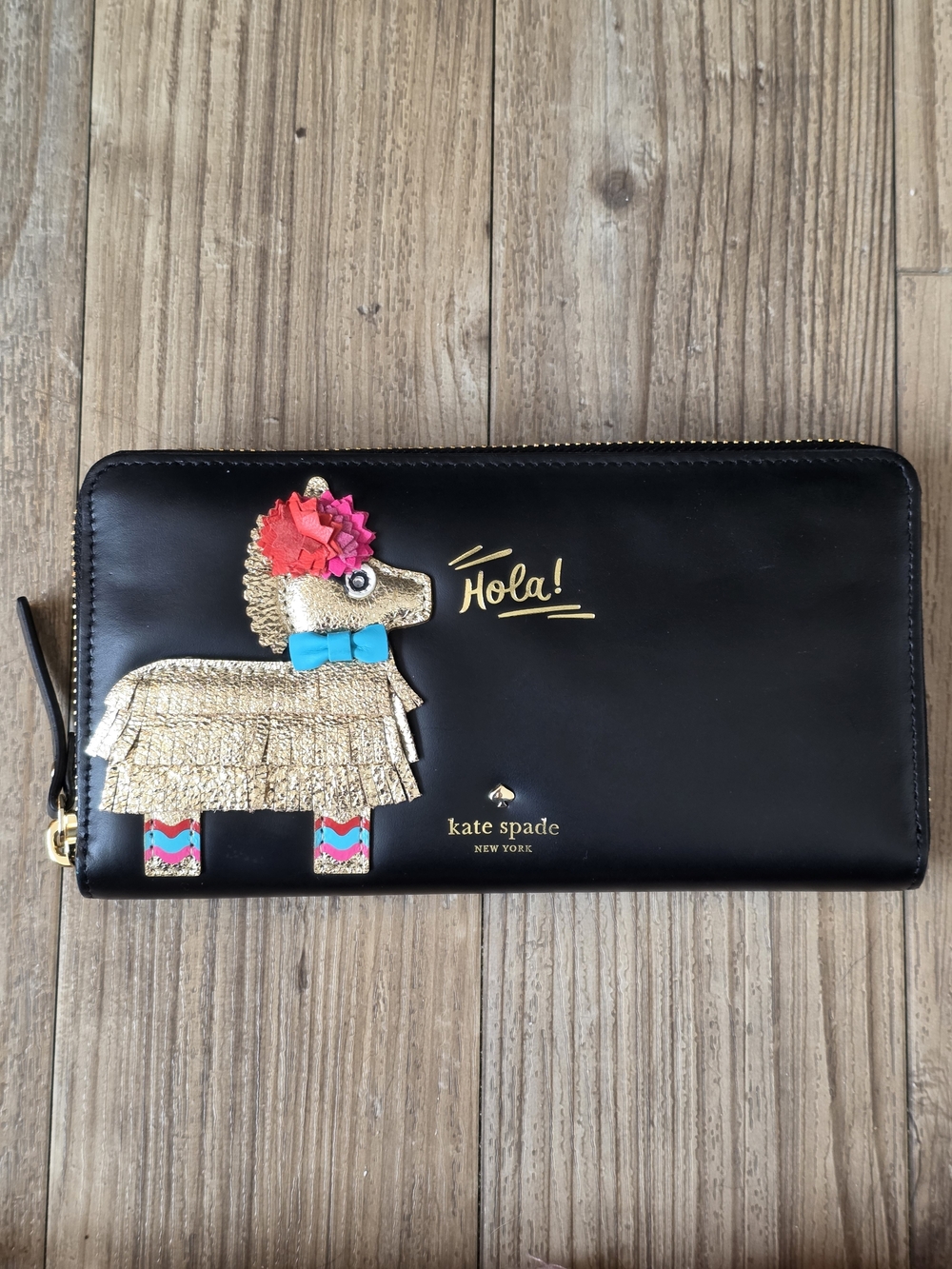 Kate Spade New York Novelty Storybook "Haute Stuff" Piñata Appliqué Wallet